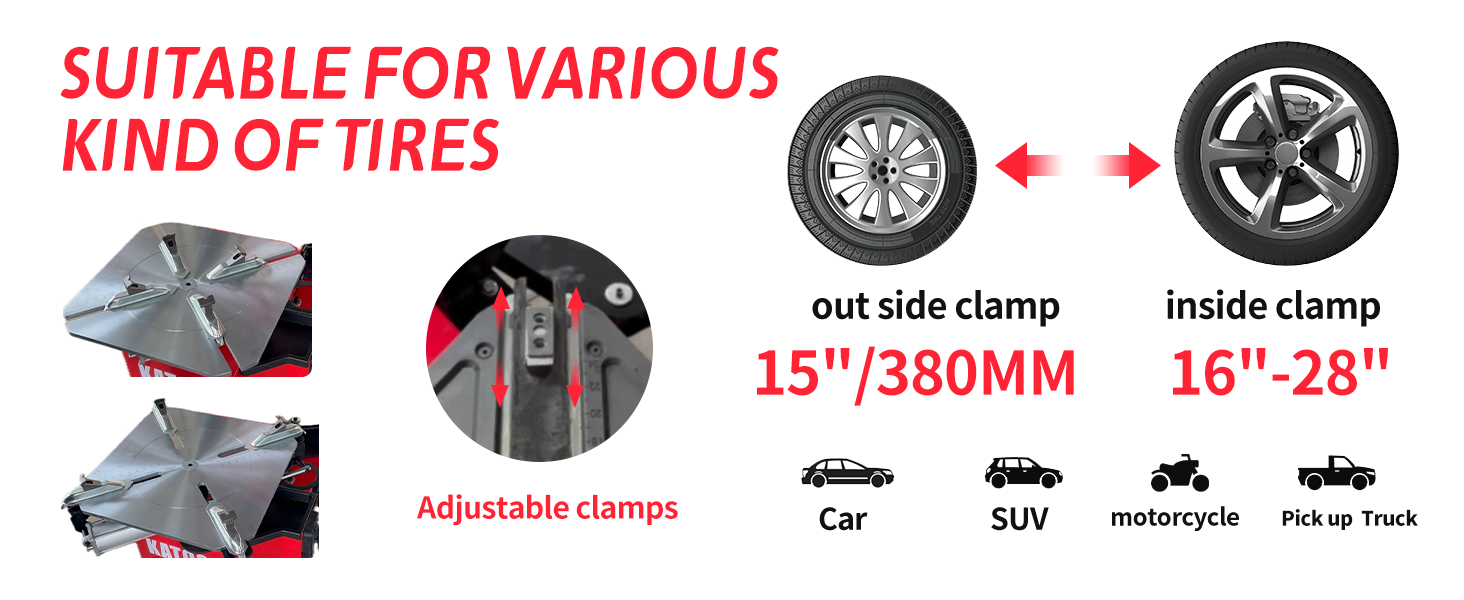 KT-T850 Tilt-Arm Wheel Clamp Tire Changer Machine - Image 14