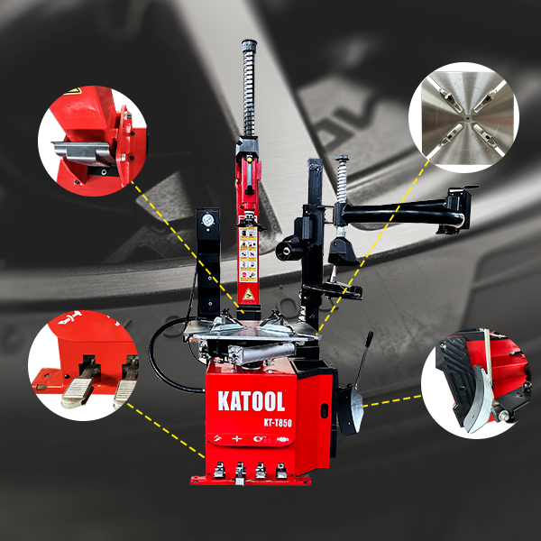 KT-T850 Tilt-Arm Wheel Clamp Tire Changer Machine - Image 5